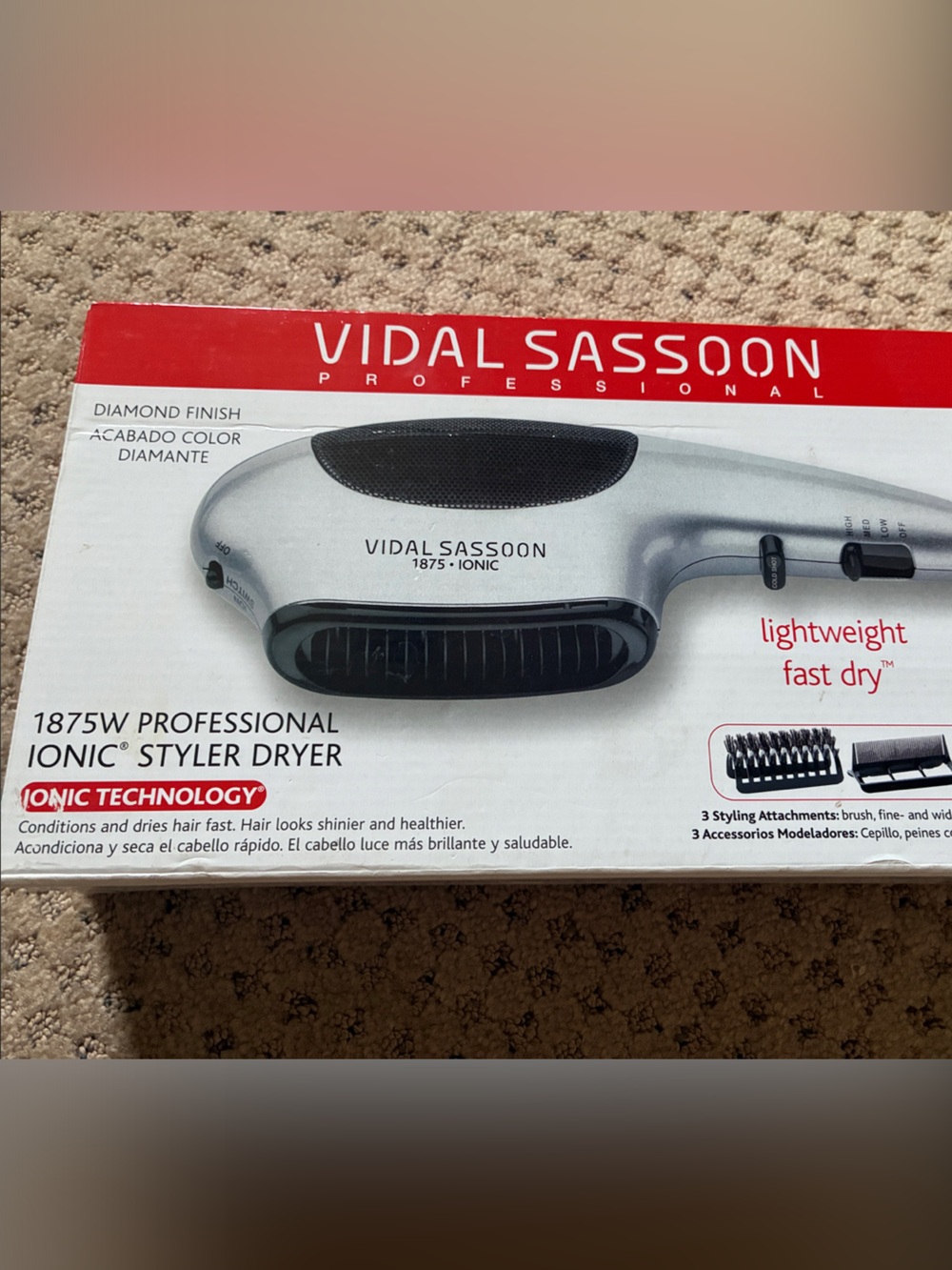 Vidal Sassoon 1875 Ionic Styler Dryer - Silver